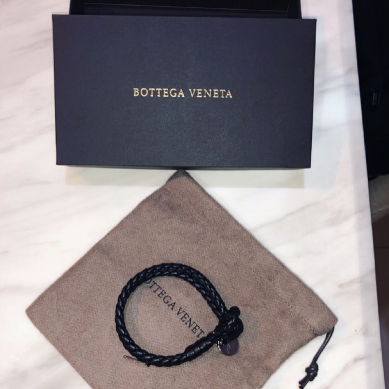 男女可戴 BOTTEGA VENETA BV編織手環 黑色 S號 全新 正品