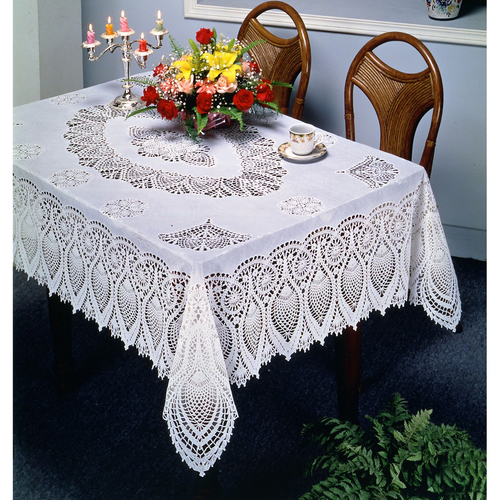 *桌巾工坊* 150 x 225 cm 鏤空 塑膠桌巾 (共 2 色) 防水桌巾 長方形桌巾