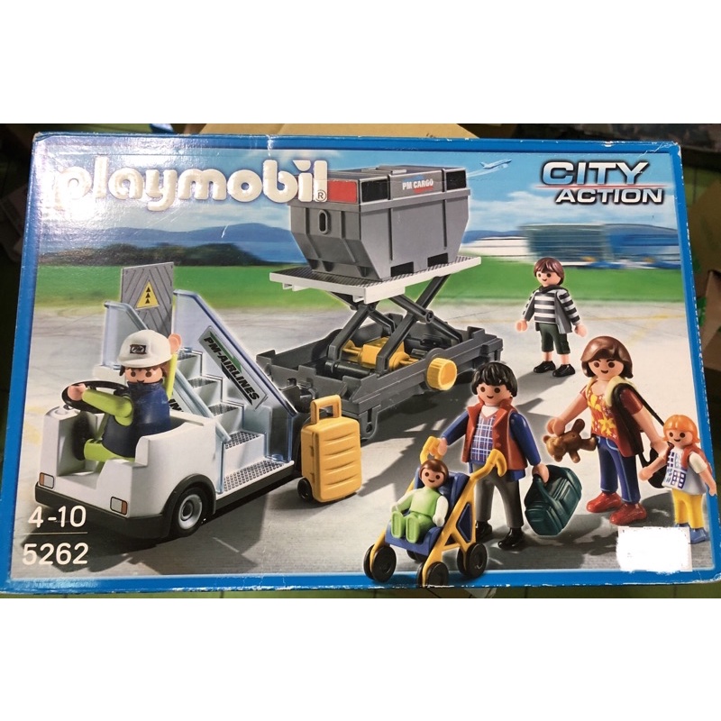 德國製 現貨 playmobil 5262 機場行李運輸車 盒損特價 禮物 機場 飛機