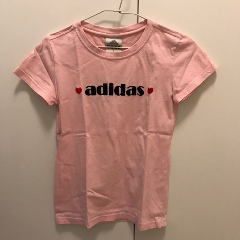 Adidas 近全新 女生粉色短袖T