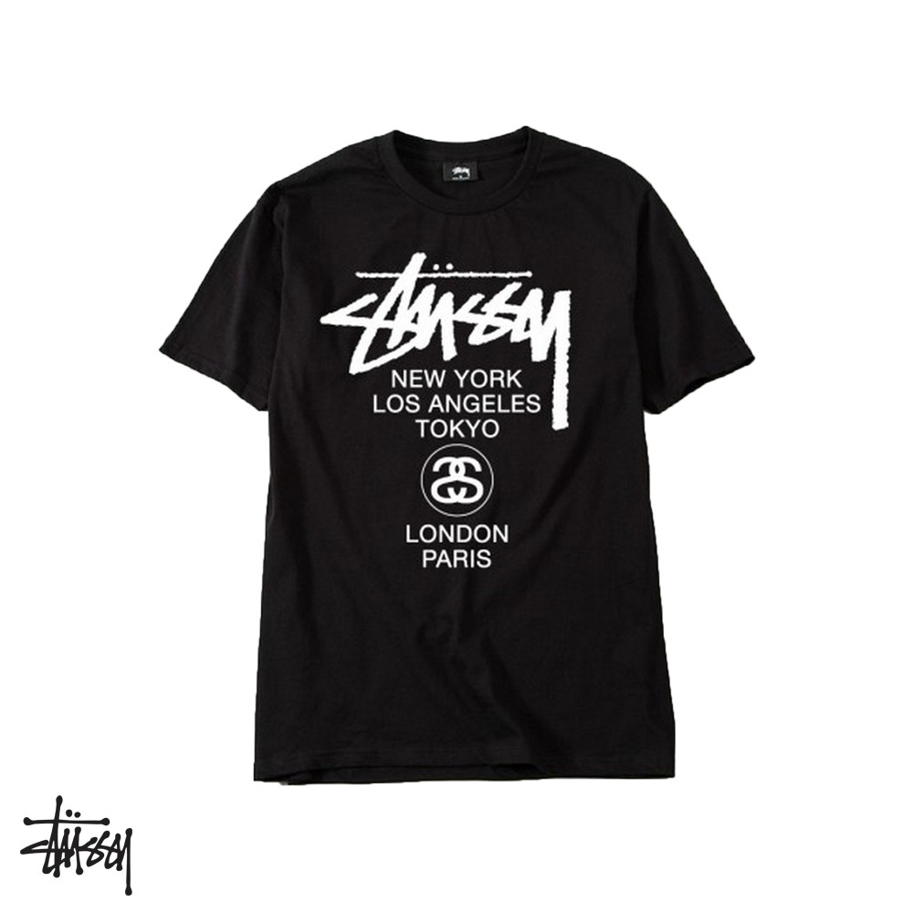 Stussy World Tour 黑 短袖T恤 短T 基本款 經典款 世界巡迴 Logo