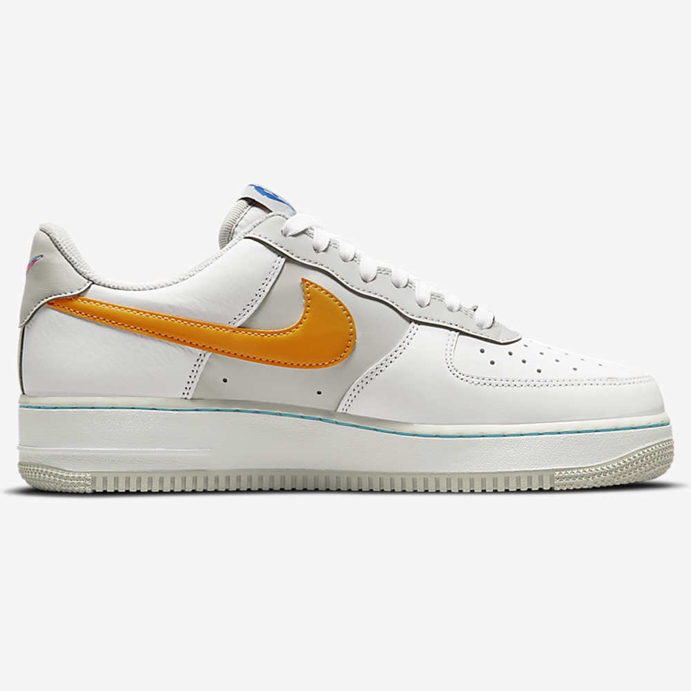 NIKE Air Force 1 '07 LV8 男鞋 休閒 基本 皮革 復古 白橘藍【運動世界】DC8874-100