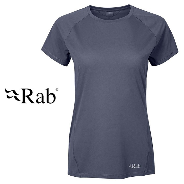 【Rab 英國】Force 短袖圓領排汗衣 短袖運動上衣 女款 鋼鐵藍 (QBU-56)