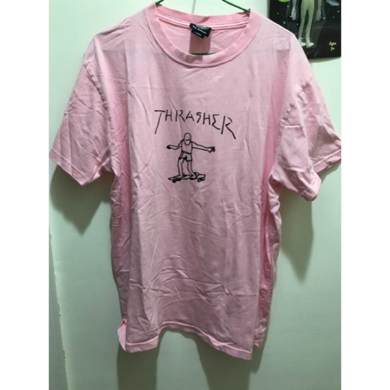 Thrasher gonz tee 滑板人塗鴉 粉色