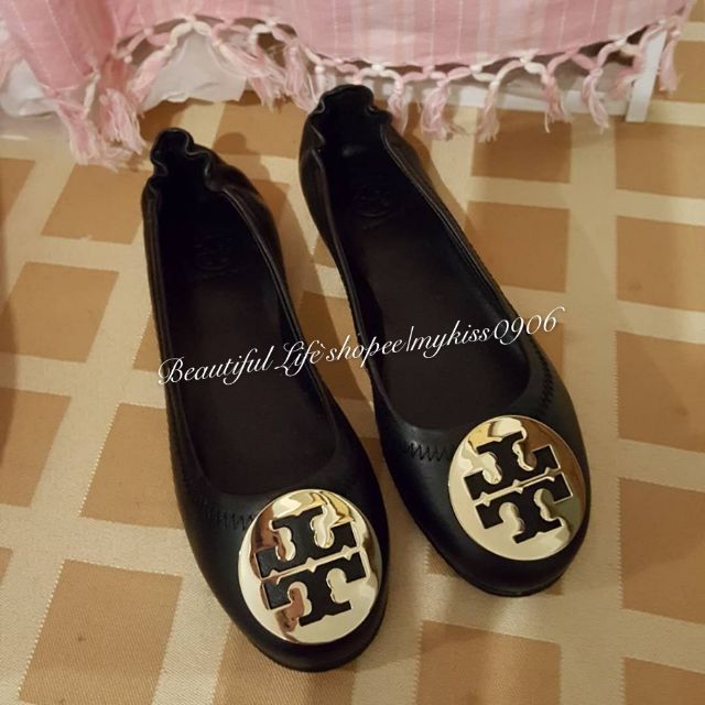 Tory Burch Tb 羊皮娃娃鞋圓頭鞋平底鞋羊皮鞋休閒鞋 蝦皮購物