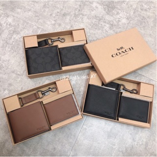 現+預👼🏻美國代購🇺🇸 Coach 男款 短夾 禮盒 男生短夾 男生 皮夾 皮帶 卡夾 證件夾 Outlet 大牌 蔻馳