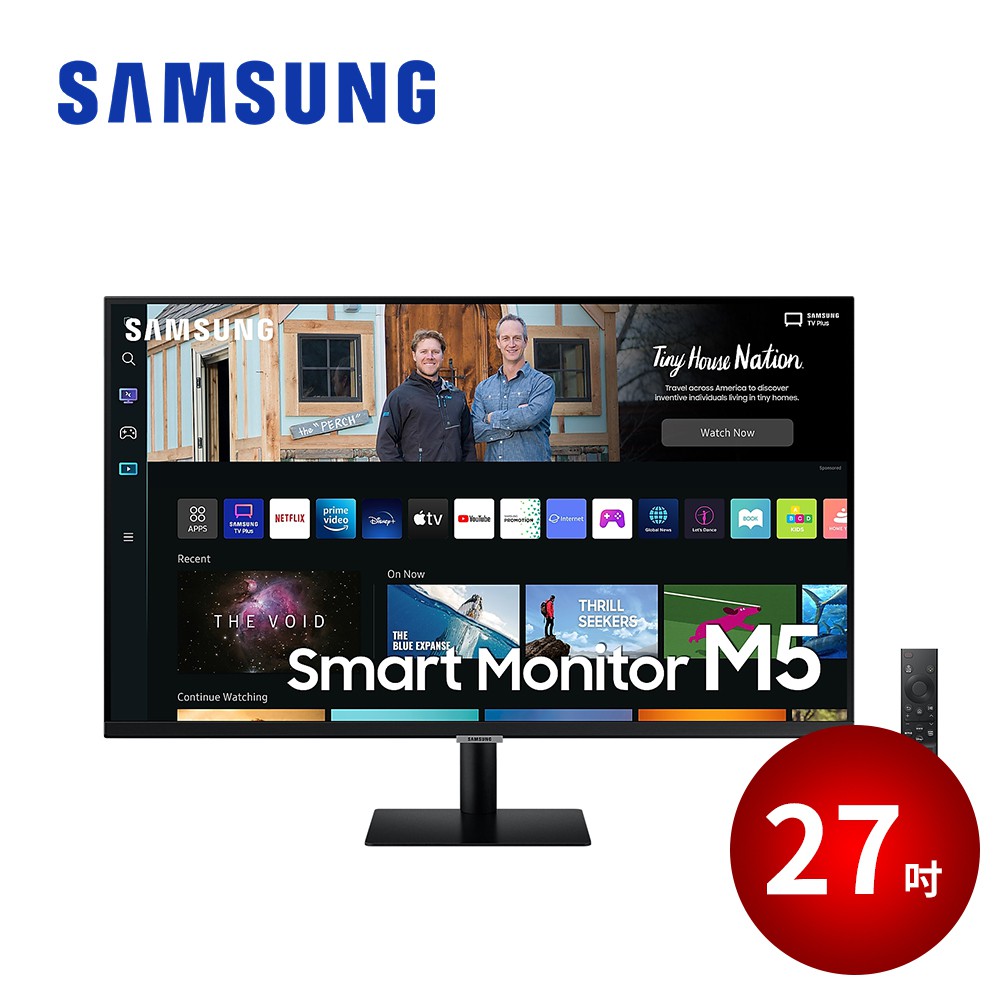 SAMSUNG 27吋 M5 智慧聯網螢幕 S27BM500EC 內建喇叭【限時促銷-售完為止】