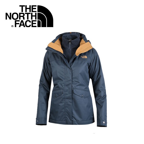 【The North Face 女款 兩件式化纖外套《深藍》】364940Q/戶外運動/防風透氣/悠遊山水