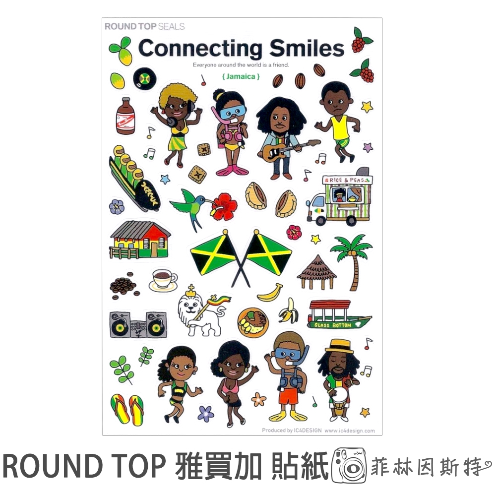 ROUND TOP 雅買加 和紙貼紙 日本進口 裝飾貼紙 椰子樹 淺水 牙買加 拍立得照片 咕卡 裝飾 菲林因斯特