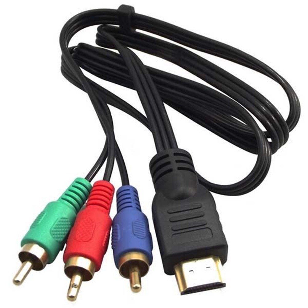 1m HDMI 公頭轉 3 RCA 音頻視頻轉換器分量 AV 適配器電纜