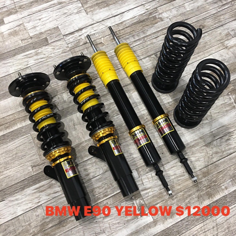 【品太】(保固四個月) BMW E87 E90 E91 E92 YELLOW 高低軟硬可調避震器 極新品 整新品