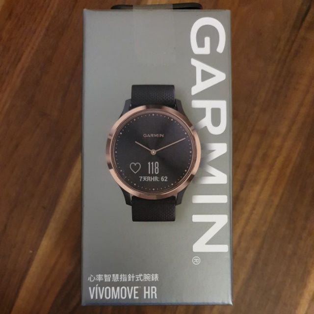 GARMIN  VIVOMOVE HR 心率智慧指針式腕錶 黑玫瑰金 黑