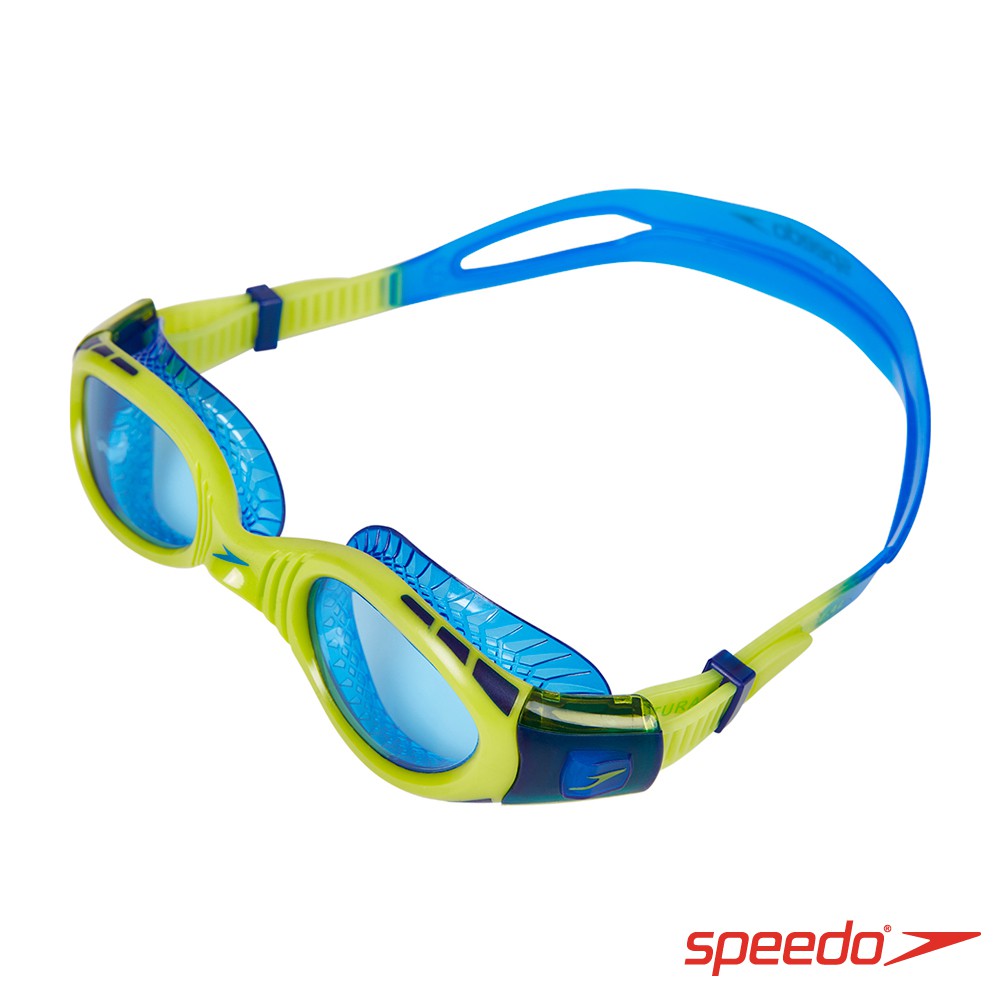 【線上體育】SPEEDO 兒童運動泳鏡 Futura Biofuse萊姆綠/藍-SD811595C585N