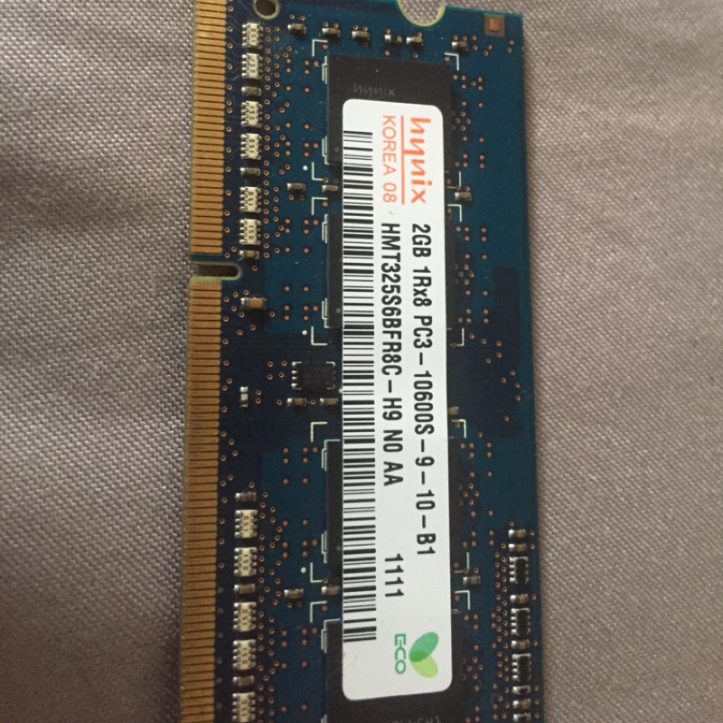 # DRAM 筆電記憶體 DDR3 hynix海力士2GB 1Rx8 PC3-10600s-9-10-B1