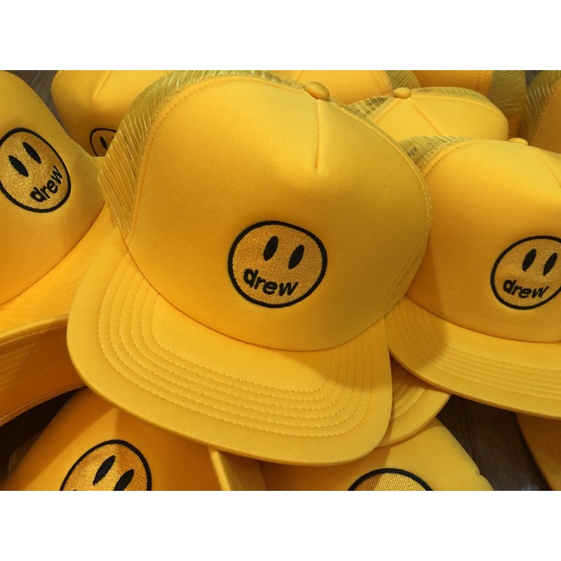 [PACE] DREW HOUSE MASCOT TRUCKER HAT - GOLDEN YELLOW 微笑 黃色網帽
