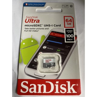 SANDISK 64G ULTRA 100MB/s microSD UHS-I 記憶卡 公司貨