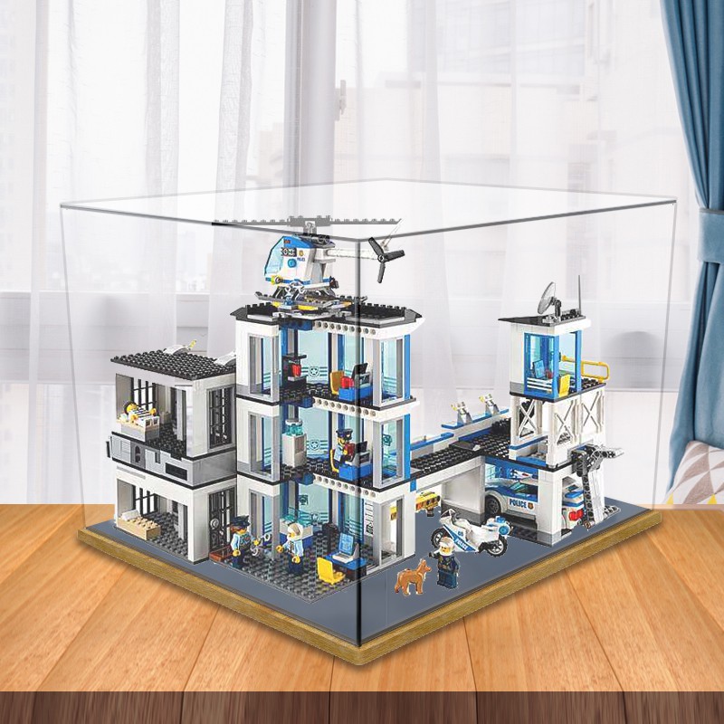 樂高 LEGO 60141城市系列警察總局亞克力透明展示盒防塵盒拼裝盒罩