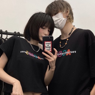 【COUPLE】長短款情侶裝夏裝ins超火寬鬆情侶短袖小眾設計2022上衣