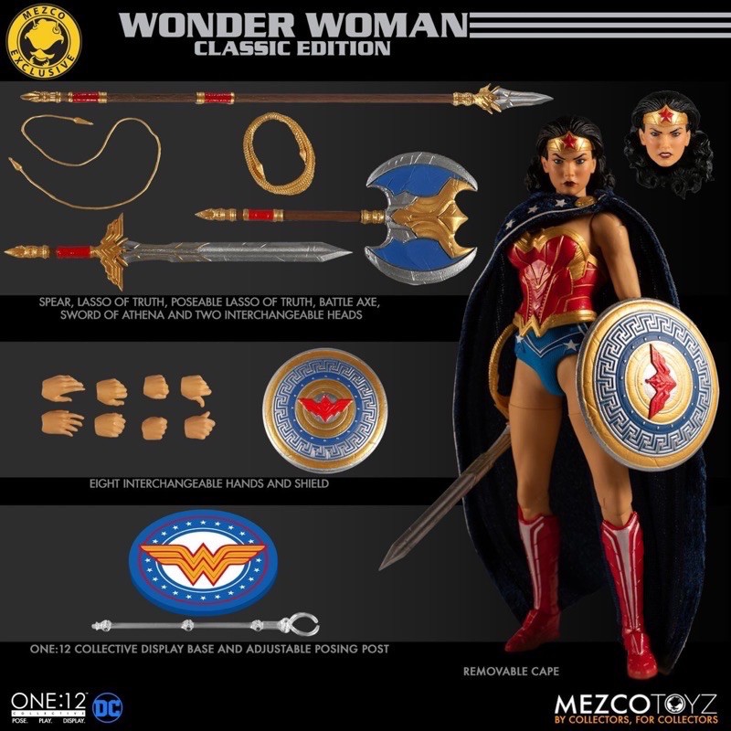 正版 現貨 MEZCO One:12 DC Wonder Woman 金標 神力女超人 經典 官網限定 非SHF