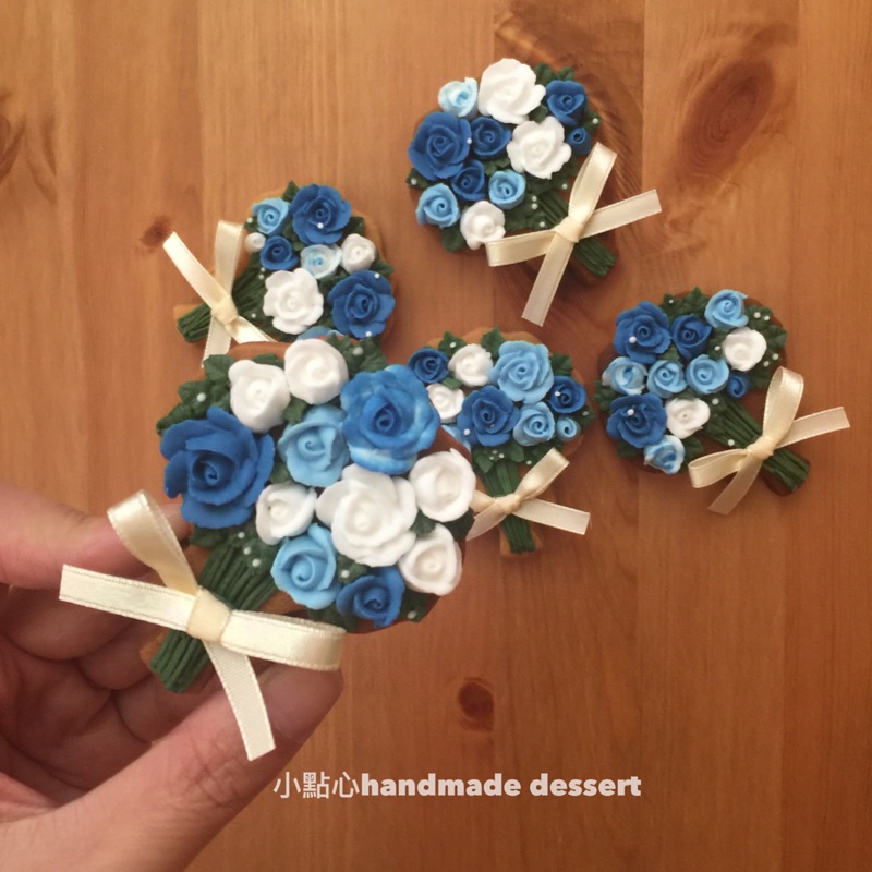 小點心handmade dessert-玫瑰花束糖霜餅乾/婚禮小物