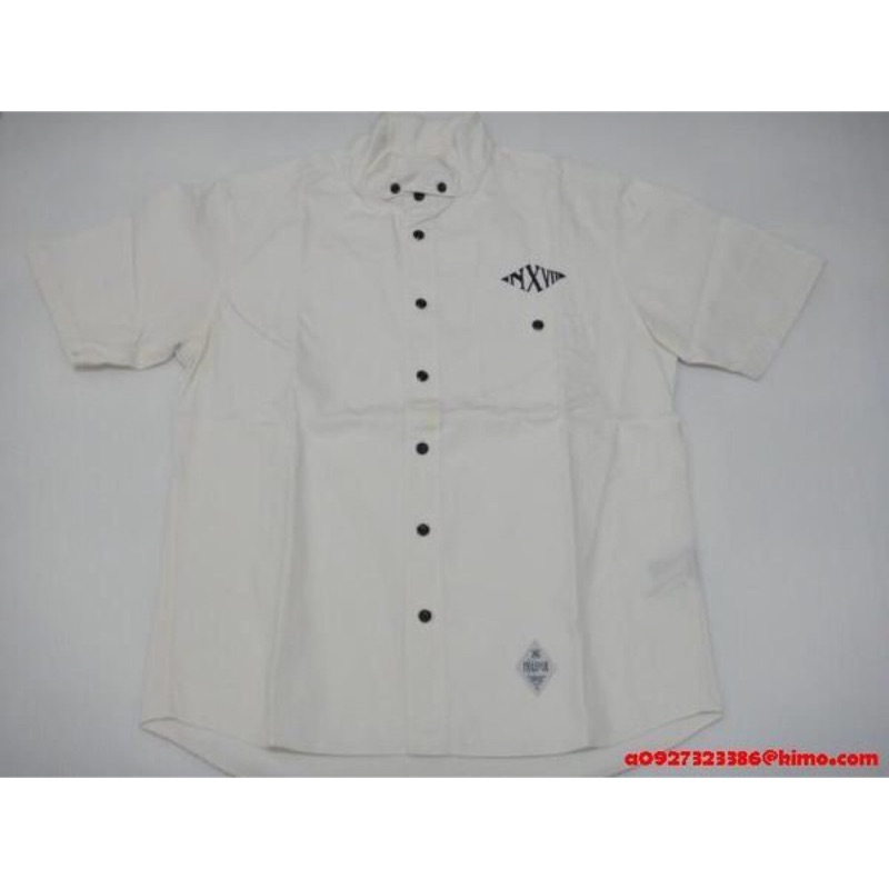 《特價出清》二手絕版品 NEXUS 7 米白色 立領圖案 短袖襯衫 (46)