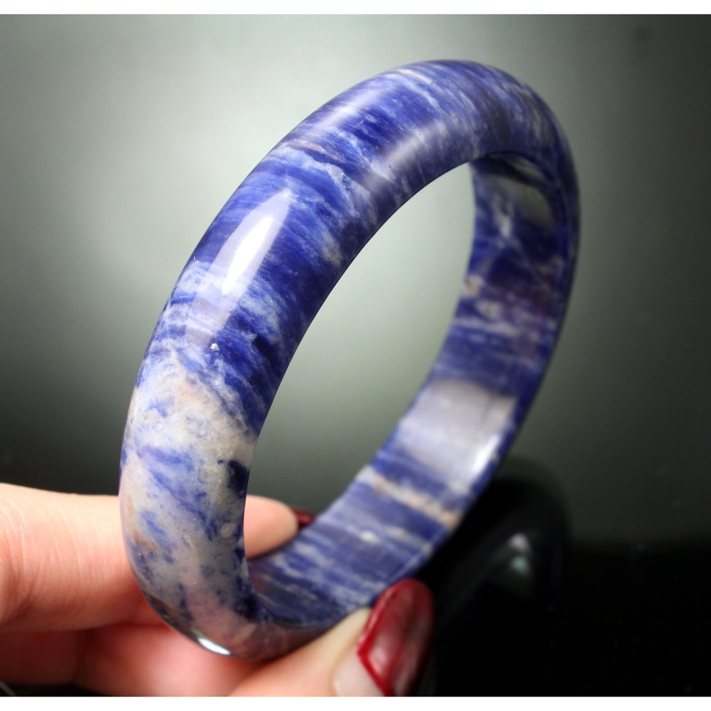 天然高檔"藍紋石"寬版手鐲 色澤漂亮(內徑54.5mm)