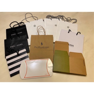 名牌紙袋：Apple/BOSS/Polo RL/Bobbi Brown/Sephora/Coach/Starbucks