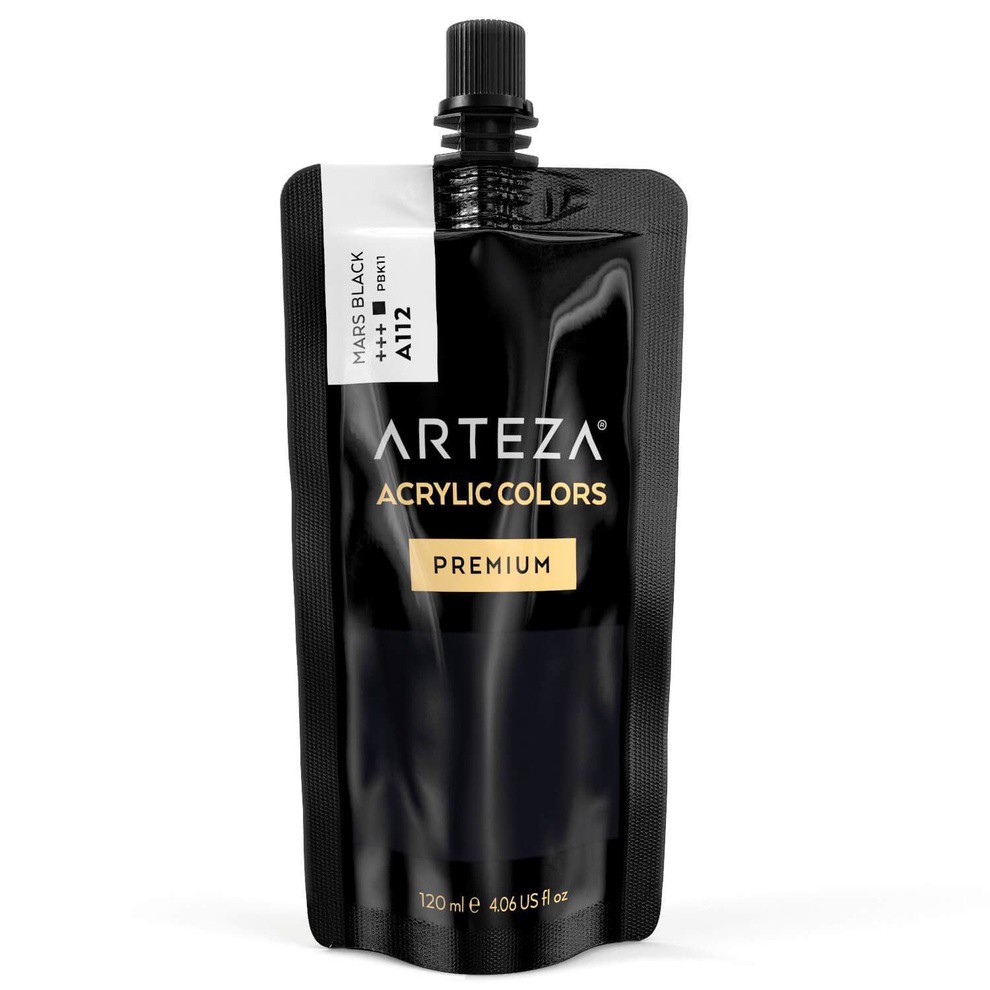 Arteza 火星黑色 Mars Black 120 ml 精品壓克力顏料 - A112（ 美國 ）