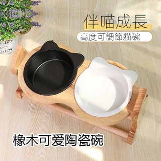 寵物碗 貓碗 貓飯盆 貓糧碗 狗碗 狗盆 陶瓷食盆 寵物雙碗 寵物碗架 可調節高度水碗