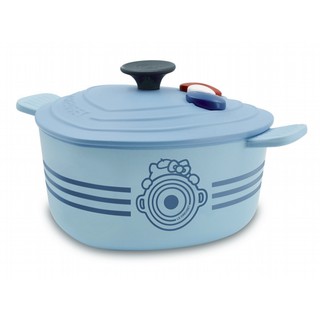 7-11 LE CREUSET Hello Kitty 竹纖維 鑄鐵鍋造型餐具 淺藍色( LC 台灣 )