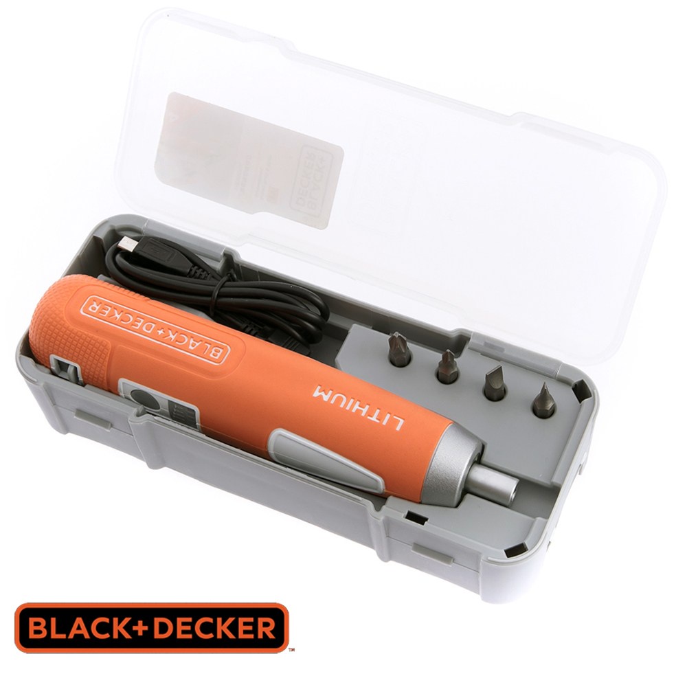 BLACK+DECKER 4V PushGo 鋰電起子機4件套裝 橘色 BD40K4O