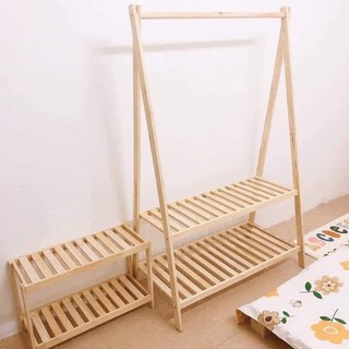2層a型衣架優質松木紐西蘭進口優質松木衣架;防裂木衣架 - 尺寸150*95*40cm