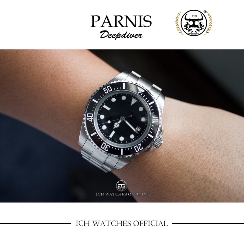 原裝進口瑞士PARNIS 44MM水鬼王潛航者潛水錶-機械錶石英錶手錶男錶女錶運動錶勞錶WATCH生日禮物腕錶柏尼時