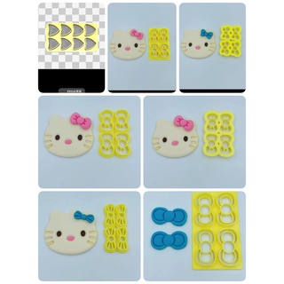 品名：#DIY手壓式可愛kitty貓／凱蒂貓系列造型饅頭餅乾模具 全套7件套