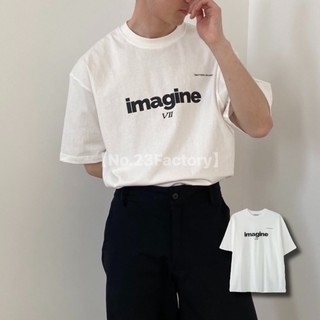 【No.23Factory】imagine 短踢 韓國 英文 簡約 寬鬆 重磅 素面 男女款式