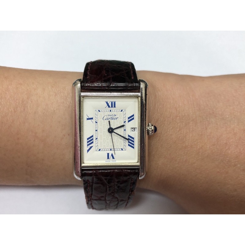 Cartier卡地亞Tank solo藍鑽坦克系列腕錶專櫃正品二手精品錶