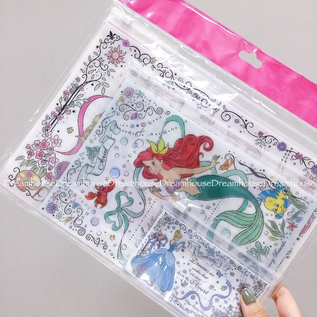 東京迪士尼 日本製 小美人魚 灰姑娘 樂佩 公主 收納夾 資料夾 文件夾 夾鏈袋