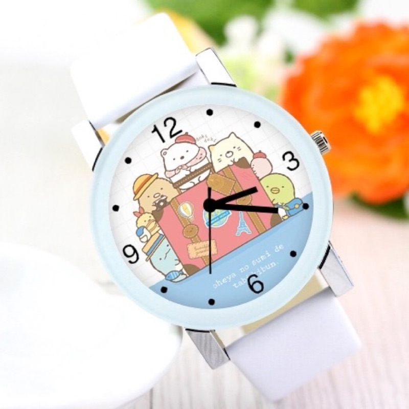 日本SAN-X角落生物卡通手錶 可愛白熊 貓咪 企鵝 學生手錶 石英表 生日 節日禮物