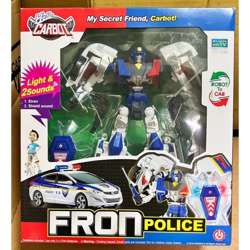全新 微盒損 Hello carbot 衝鋒戰士 fron police 警探酷雷 警車 變形 機器人 男孩 絕版