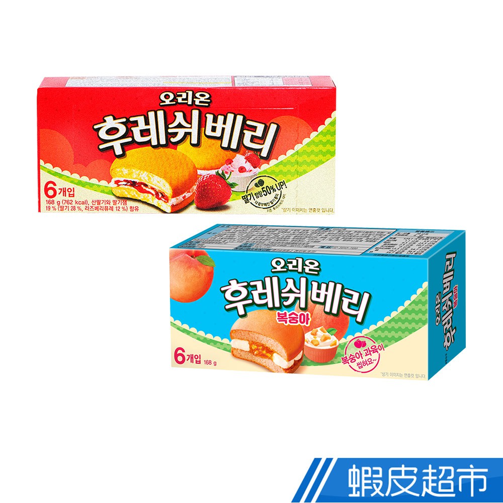 韓國 好麗友 草莓夾心蛋糕/水蜜桃夾心蛋糕168g(6入) 現貨 蝦皮直送