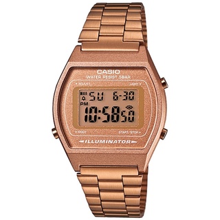 CASIO卡西歐雅致電子錶，大錶面設計方便閱讀時間訊息B640WC-5A/玫瑰金色