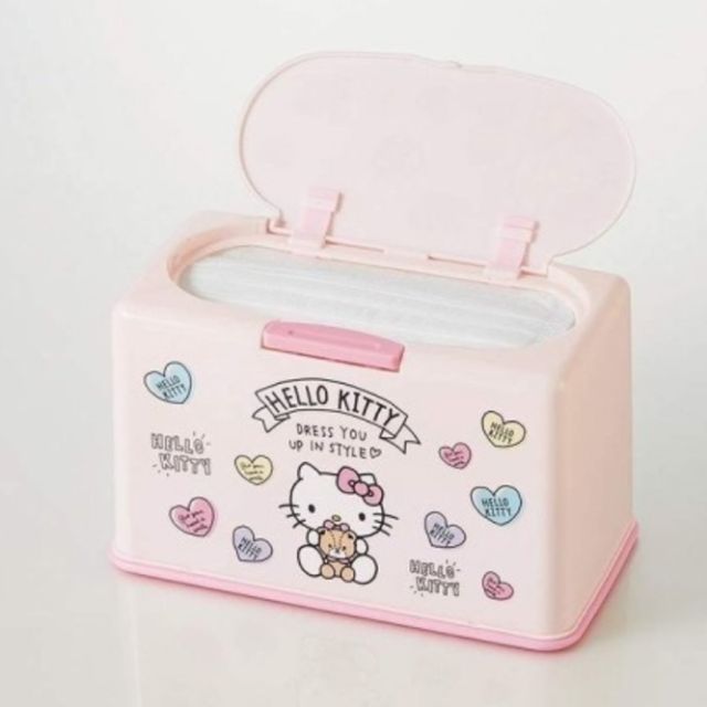 牛牛ㄉ媽*日本進口正版商品㊣HELLO KITTY口罩收納盒 凱蒂貓抽取式衛生紙收納盒 掀蓋甜蜜寶貝熊款