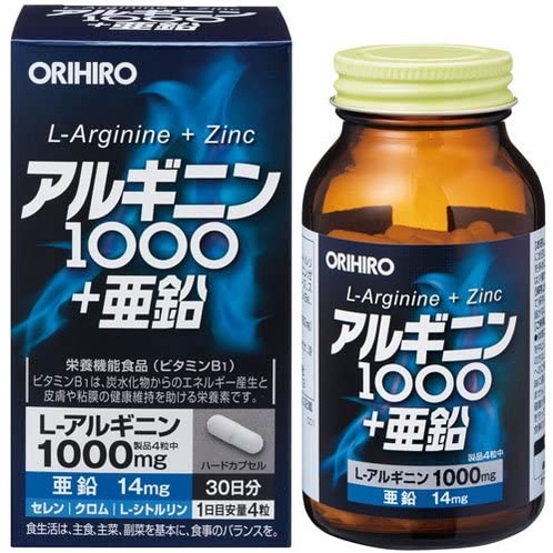 日本 ORIHIRO 精氨酸 1000 + 鋅 120錠