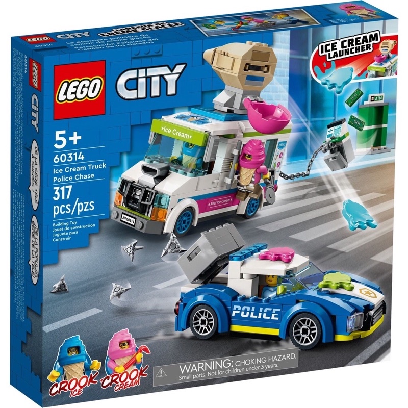 【樂高丸】樂高 LEGO 60314 冰淇淋卡車 警匪追逐戰 警察 警車 冰淇淋車｜CITY 城市系列