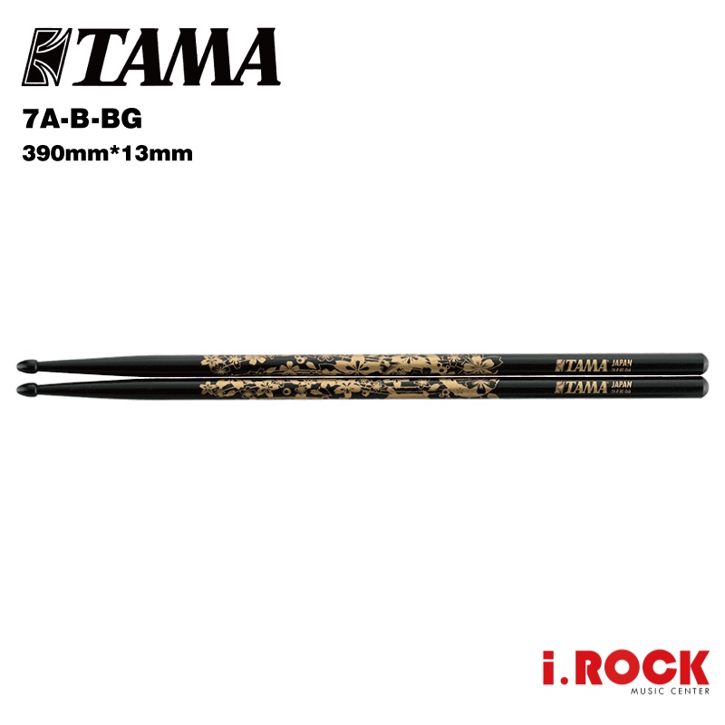 TAMA 創意圖案系列 7A 黑金Oriental Beauty 鼓棒 橡木 7A-B-BG【i.ROCK 愛樂客樂器】