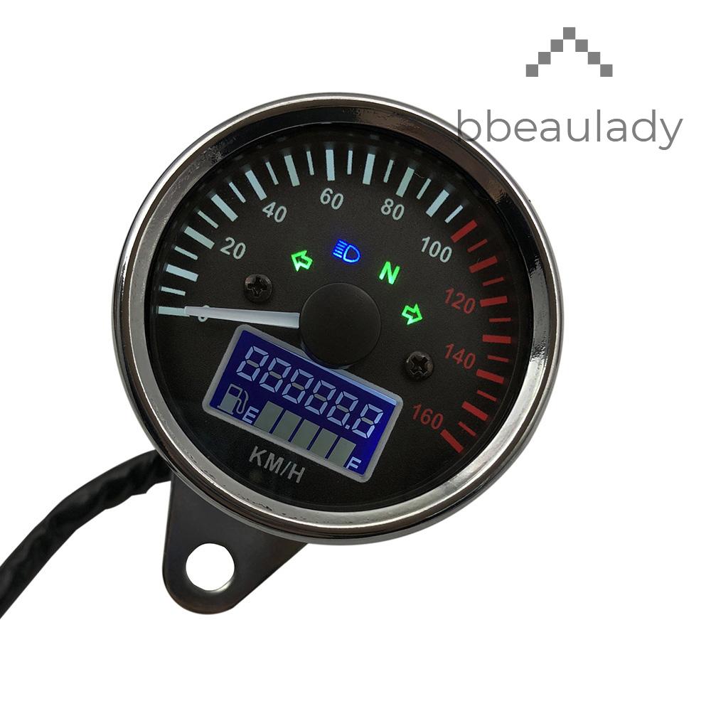 通用12v摩托車速度表led數字轉速表半液晶儀表里程錶帶燃油表指示器0 160km H 蝦皮購物