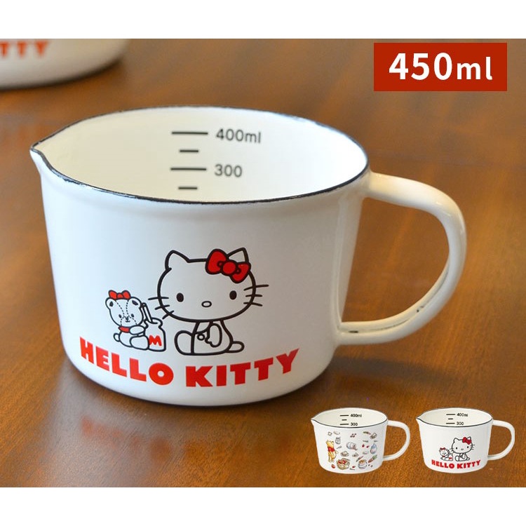♡松鼠日貨♡日本 skater 正版 kitty 維尼 小熊維尼 琺瑯 量杯 調理杯 料理杯 450ml