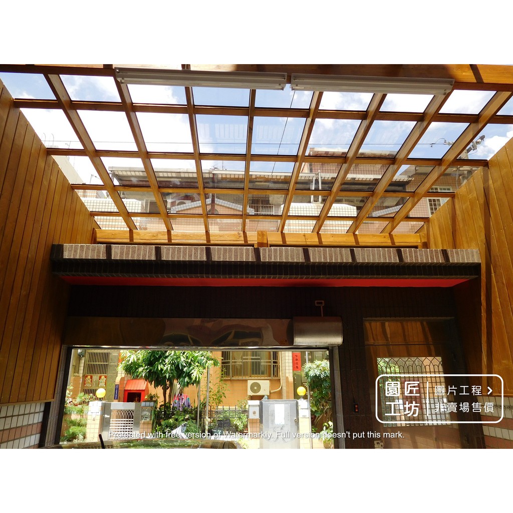採光罩遮雨棚雨遮遮陽棚圍牆車庫南方松 園匠工坊 平鎮 蝦皮購物