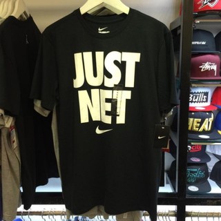 BEETLE NIKE JUST NET LOGO 文字 勾勾 全黑 黑白 白字 經典 棉質 棉T 短T TEE M