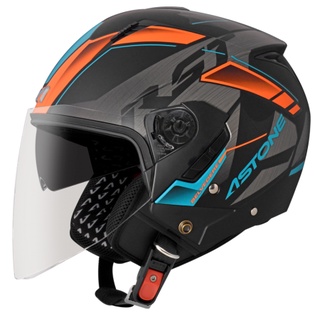 ∥益發安全帽_建國∥ ASTONE RST AQ9 消光黑橘 雙鏡 內襯全可拆 超輕量 通風佳 半罩 安全帽